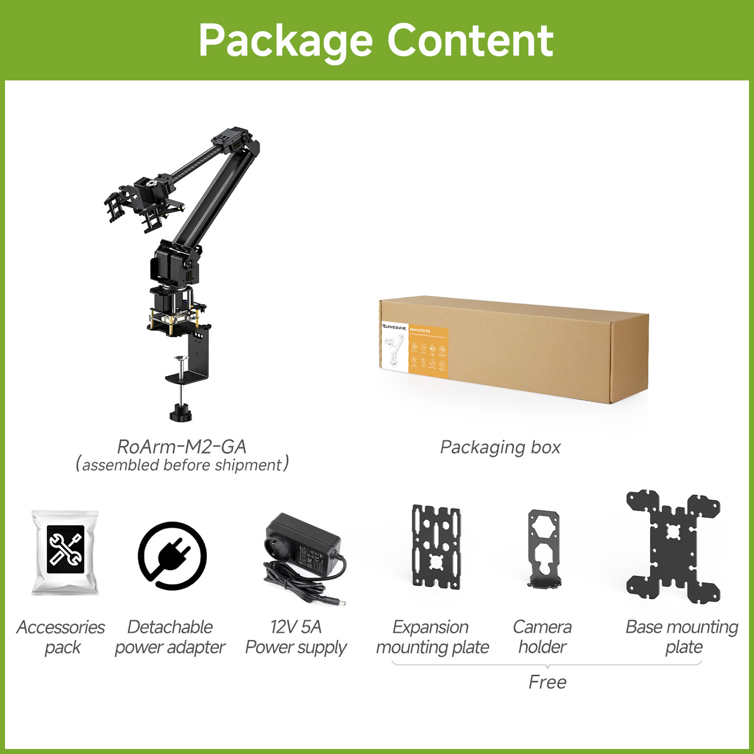 Waveshare 3+1 DOF High-torque  - đánh giá và giá Robot Arm Kit